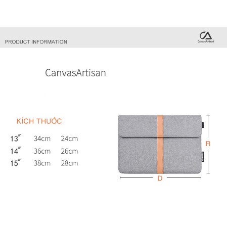 Túi chống sốc Macbook 13.3-15.6 inch thời trang CanvasArtisan 2019