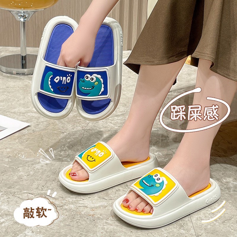 Dép nam nữ quai ngang Đino cá sấu ngộ nghĩnh đế đúc nguyên ngối cực bền