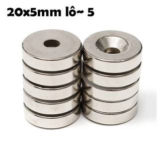 Nam châm tròn 20x5 lỗ 5mm