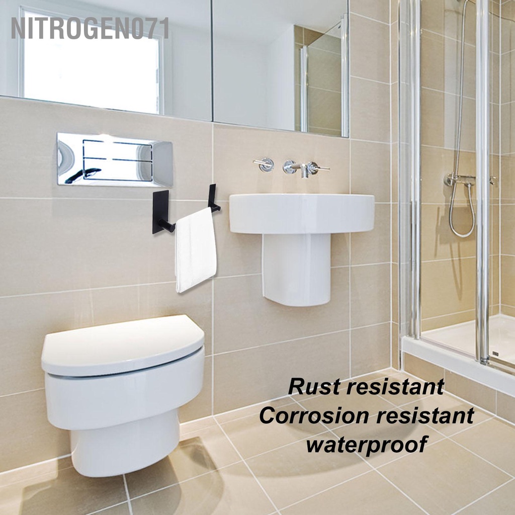 Giá đỡ treo khăn / cọ trang điểm / khăn tắm gắn tường có thể gấp gọn - Thép Không Gỉ 304 Màu Đen Chống Nước Chống Mòn Nitrogen071