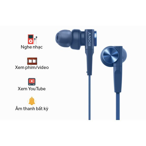 [Mã ELMS4 giảm 7% đơn 500K] Tai Nghe Sony ExtraBass MDR-XB55AP Tặng Túi Bao Tử Chính Hãng