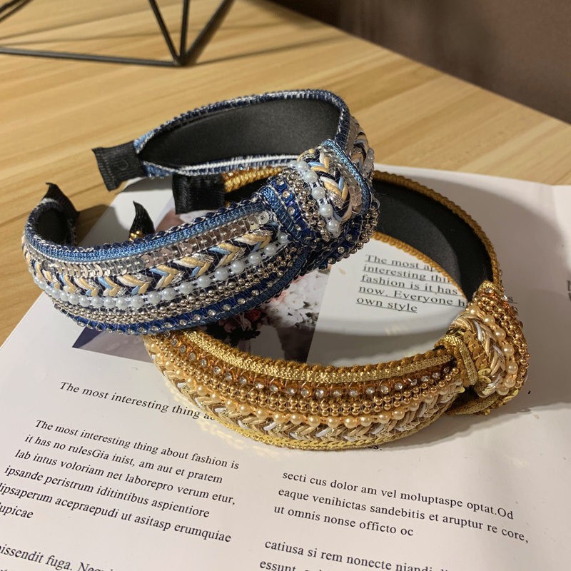 Bờm bản to đính cườm sang chảnh