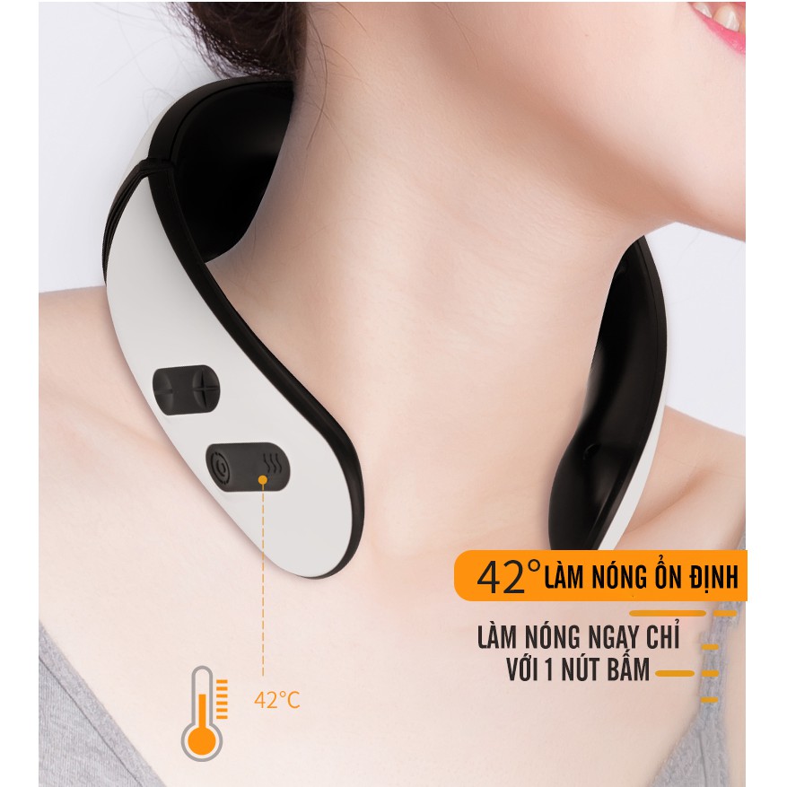 Máy massage cổ vai gáy thông minh KSKIN KD812. Massage nóng giúp máu lưu thông, 2 miếng đệm điện cực sử dụng toàn thân