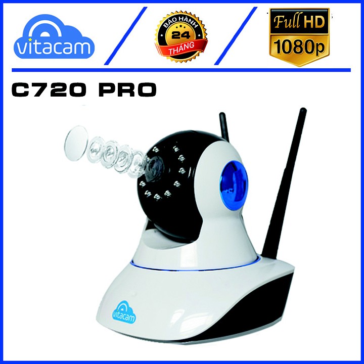 Camera IP VITACAM C720 Pro 2.0mpx - FULL HD 1080P- Bảo hành 24 Tháng