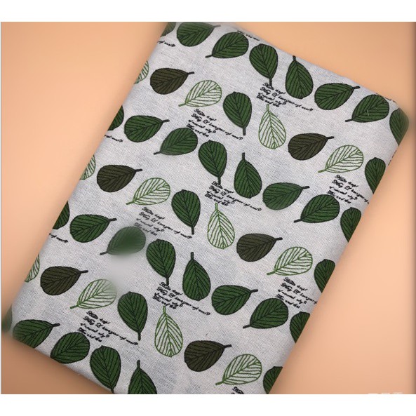 vải canvas lá tròn nhạt