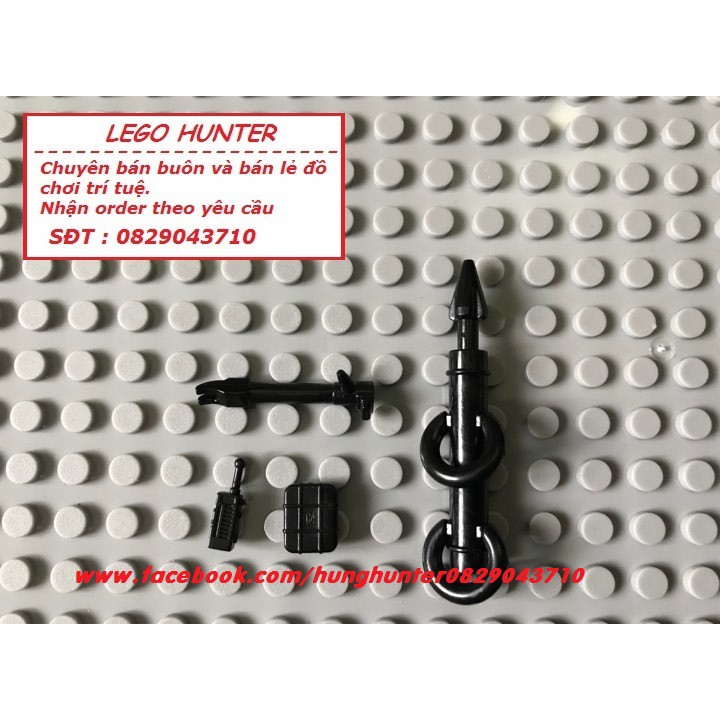 Lego Phụ kiện Swat : Dùi phá cửa , dụng cụ xà beng cậy phá cửa , Chất nổ C4 và kíp nổ