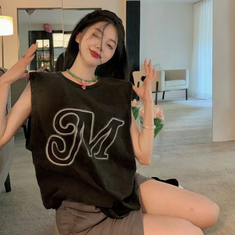 Áo Thun Sát Nách Dáng Rộng Thời Trang Hip Hop Cá Tính Cho Nữ