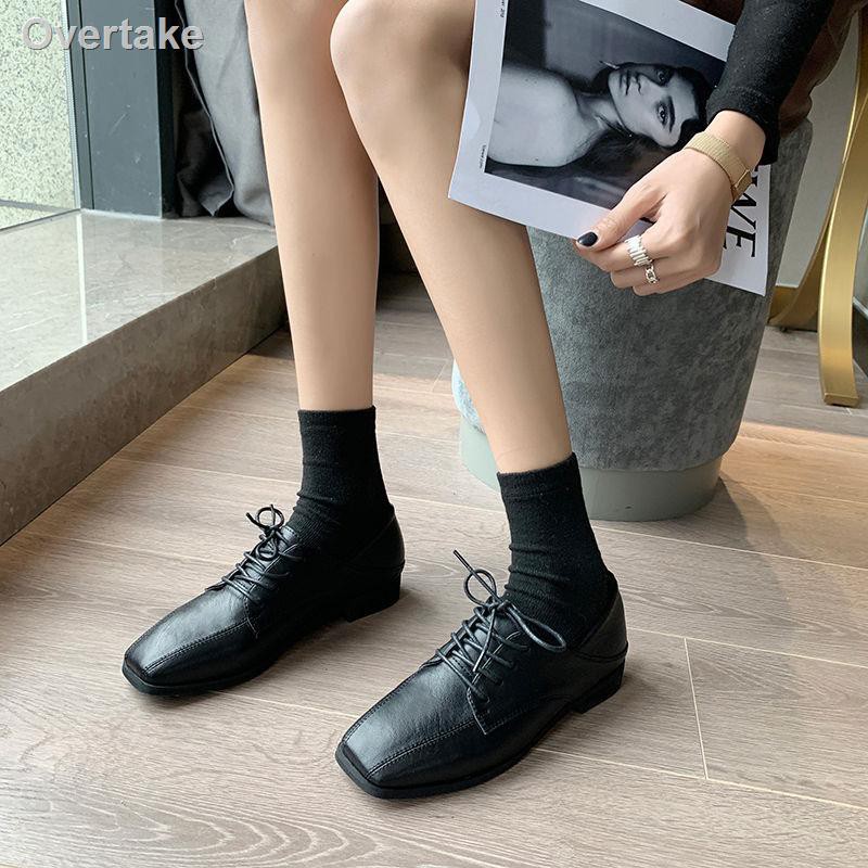 Giày Da Nữ Mũi Vuông Cột Dây Thời Trang 2021 | BigBuy360 - bigbuy360.vn