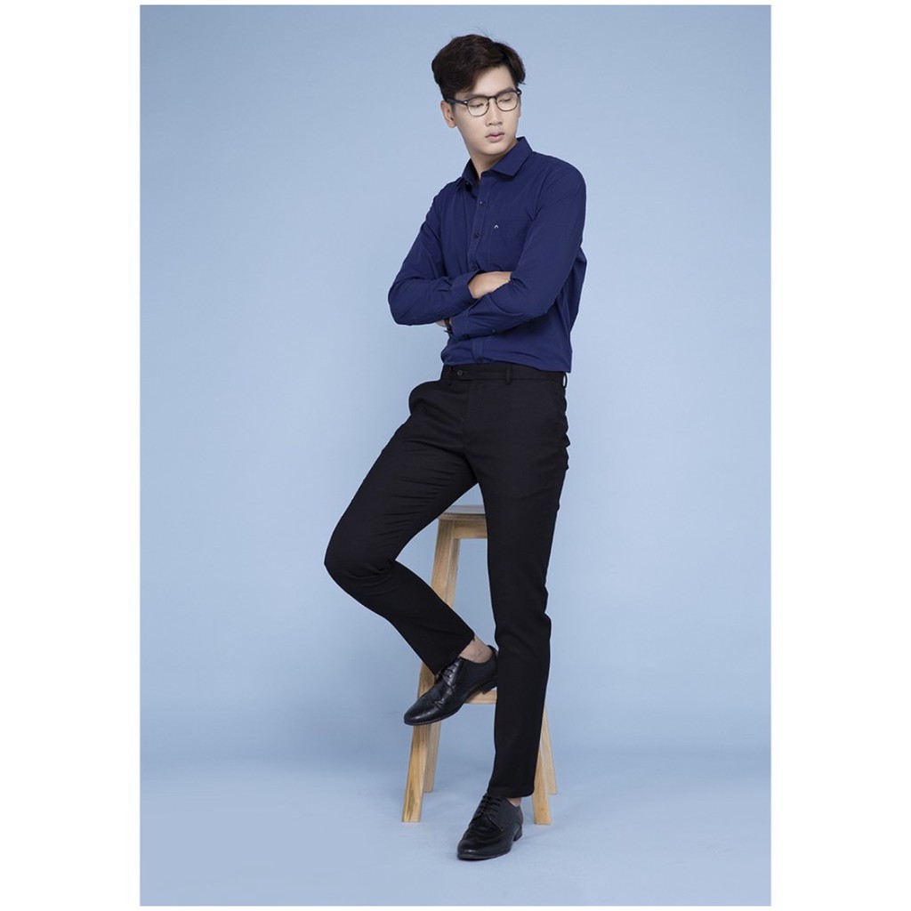 OWEN - Quần âu nam màu ĐEN Slimfit (dáng ôm) 91047