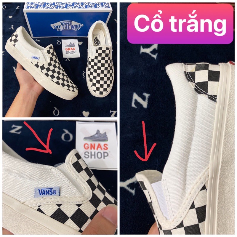 [Chuẩn 11 - hộp xanh] Giày thể thao lười slip on caro vault đen trắng nam nữ khôn | BigBuy360 - bigbuy360.vn