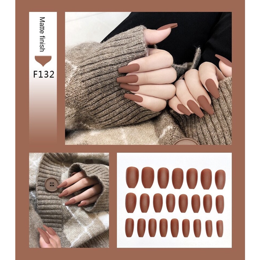 Set of 24 Fashion Colorful False Nails