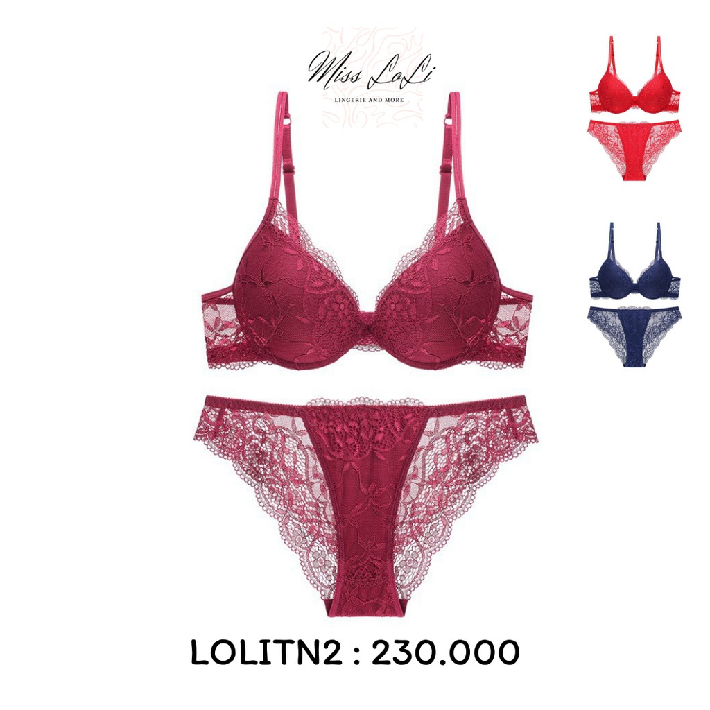 Bộ Đồ Lót Nữ LOLITN2, Áo Lót Ren Hoa Dây Đôi Form To, Áo Ngực Mút Dày 3cm,  Bra Có Gọng Đệm Nâng Đẩy Tốt | BigBuy360 - bigbuy360.vn