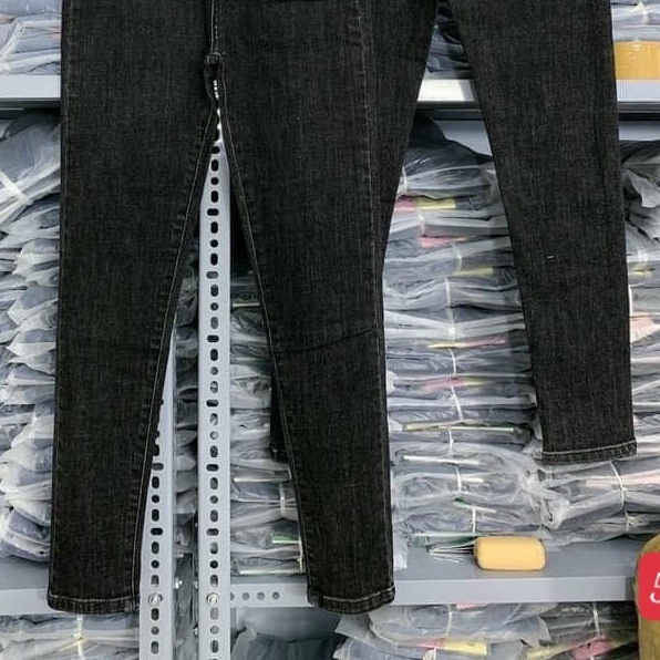Quần jean nữ lưng cao màu đen xám túi kiểu, quần dài ôm dáng nữ nữ chất vải denim co dãn cắt gấu T-FASHION M508