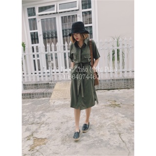 Đầm sơ mi túi hộp