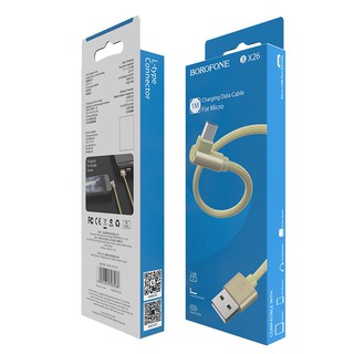 Cáp sạc chữ L Borofone BX26 cổng Micro-USB / Lightning / Type-C max 2.4A (Màu ngẫu nhiên)