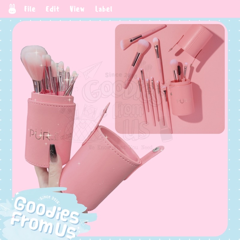 Set cọ P-U-R Signature Travel Essentials 12-Piece Cruelty-Free Brush Set with Cup SALE 60% !!