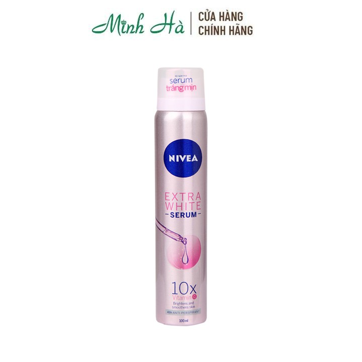 Xịt khử mùi sáng mịn Nivea Extra White Serum Spray Whitening Skin 100ml