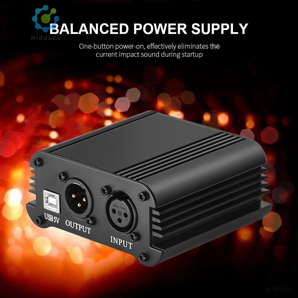 Hidduck✡48V Phantom Power Supply USB Power Adapter for Micro Condenser Microphone✡COD