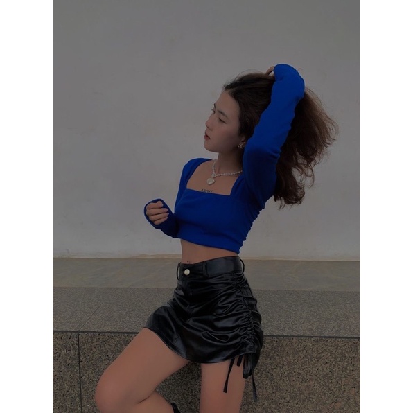 Áo cổ U dài tay ( Ảnh shop chụp )