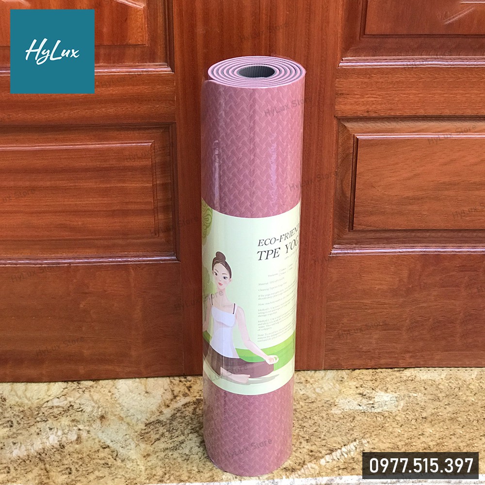 Thảm Tập Yoga TPE 2 lớp 6mm Cực XỊn - Thảm Tập Gym Định Tuyến 6 Màu (Kèm ảnh chụp thật)