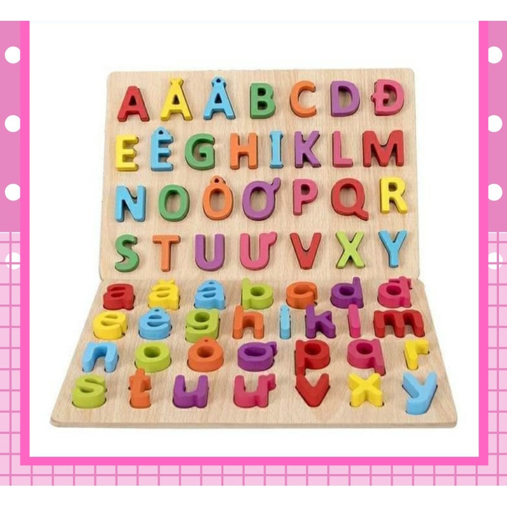 Bộ Bảng Gỗ Chữ Cái Tiếng Việt, Chữ Số Phép Tính Bằng Gỗ Phát Triển Trí Tuệ Cho Bé - Đồ Chơi Trẻ Em Cho Bé Từ 2,3,5 Tuổi