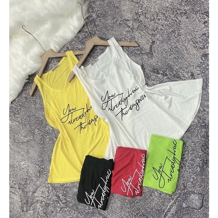 Áo thun giấy ba lỗ in chữ kí siêu xinh