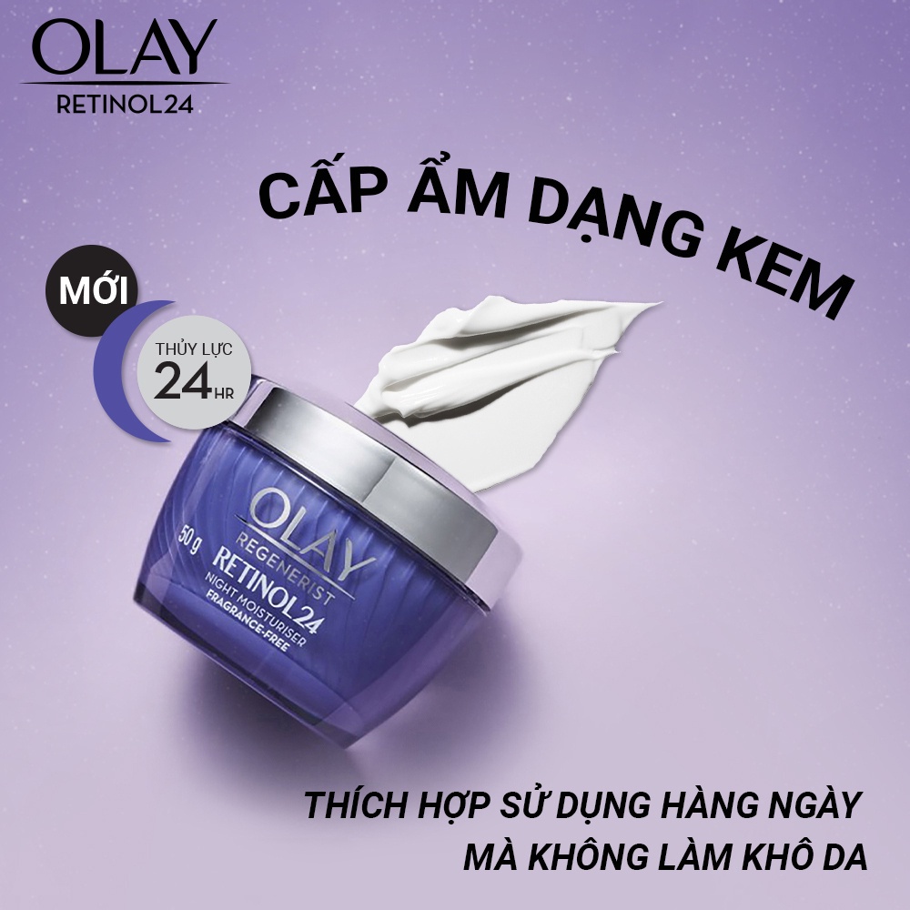 Combo 2 OLAY Kem Dưỡng Sáng Da Luminous Niacinamide Kết Hợp AHA 50G Và Kem Dưỡng Ẩm Ngăn Ngừa Lão Hóa Retinol24 50G