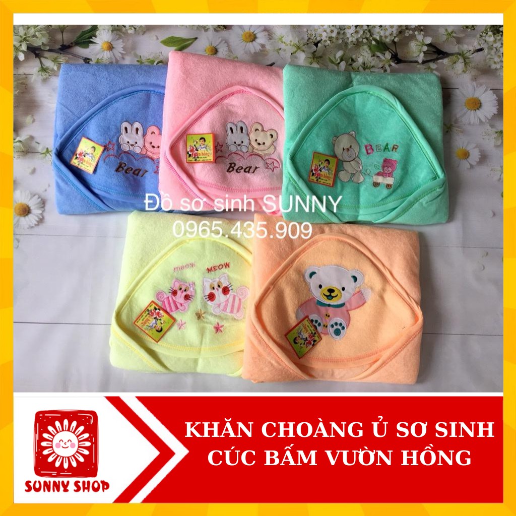 KHĂN CHOÀNG/ CHOÀNG Ủ SƠ SINH/ CHOÀNG BẾ VƯỜN HỒNG (cho chọn màu)