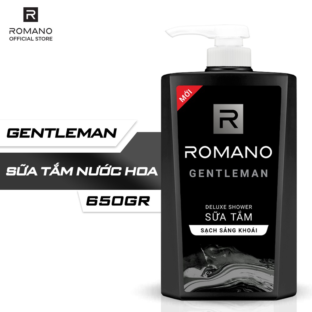 Sữa tắm Romano hương nước hoa Classic/ Attitude/ Force/ Gentleman 650g/ chai - 4 mùi hương có sẵn