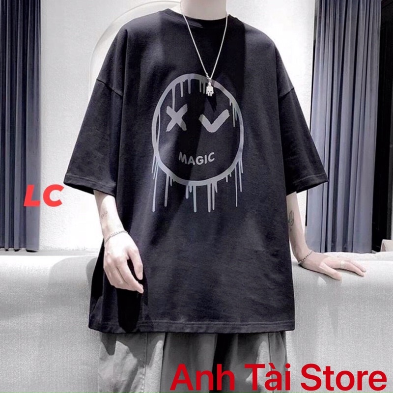 Áo thun tay lỡ phản quang phông Unisex nam nữ Cotton oversize đến 75Kg form rộng MAGIC AT 174 | BigBuy360 - bigbuy360.vn