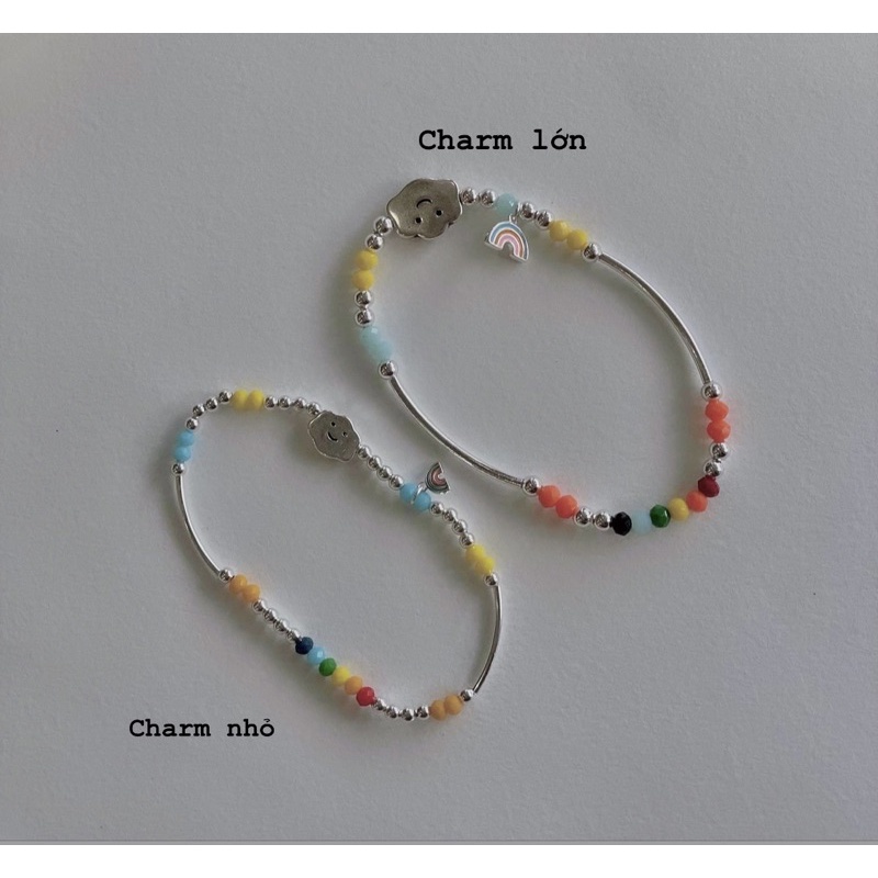 ĐỌC KĨ MÔ TẢ - Vòng tay dây cước hạt cườm gắn charm