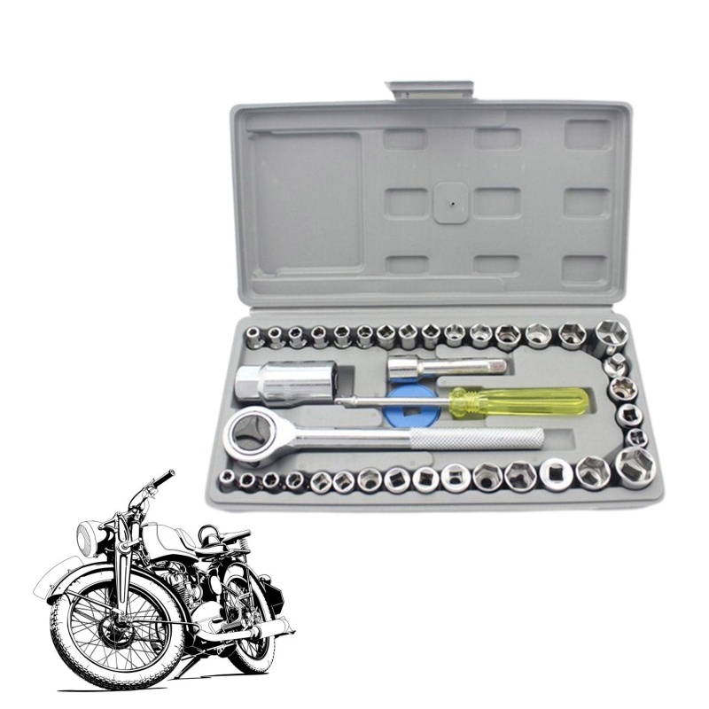 Bộ Cờ Lê 40 Món 1 / 4 '' Chuyên Dụng Cho Sửa Chữa Xe Mô Tô