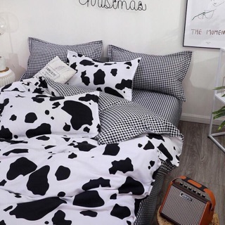 Set Chăn Ga Gối Poly Cotton Bò Sữa