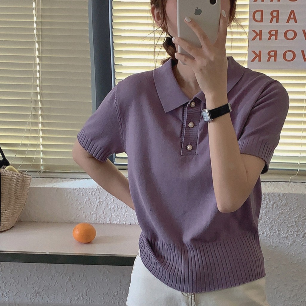 Xiaozhainv Áo Thun Polo Ngắn Tay Kiểu Dáng Hàn Quốc | BigBuy360 - bigbuy360.vn