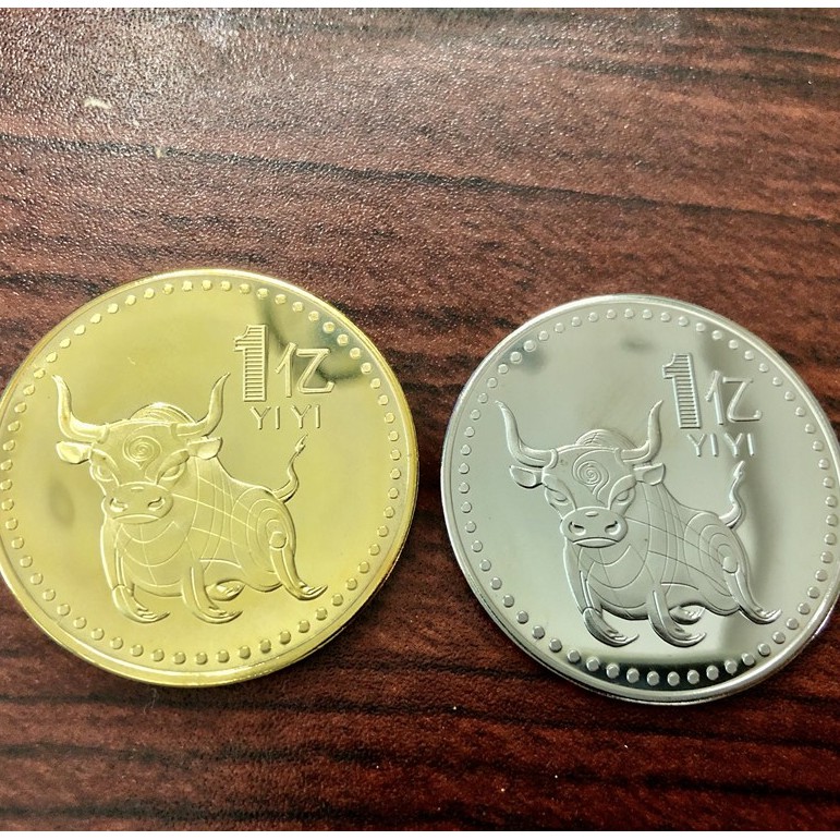 Đồng Xu Hình Con Trâu Mạ Vàng Bạc Lưu Niệm Của Đài Loan | BigBuy360 - bigbuy360.vn