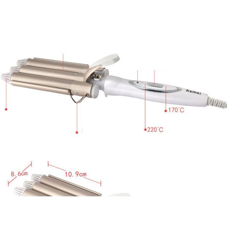 Máy Uốn Tóc 3 Trục Kemei - 1010,,,