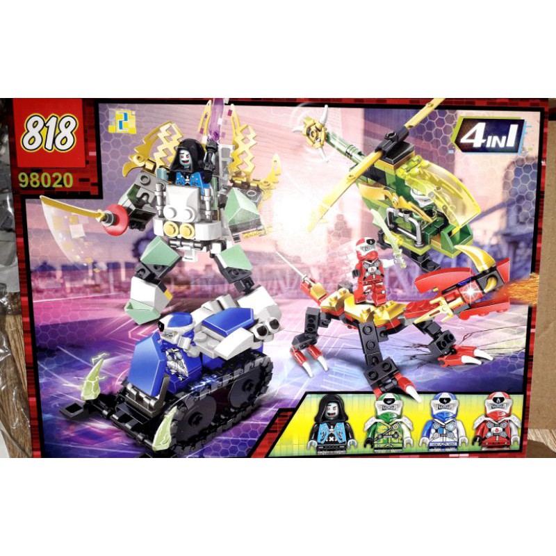 Lắp ráp 1 hộp LegoNinja 98020 có nhiều chi tiết bằng nhựa ABS