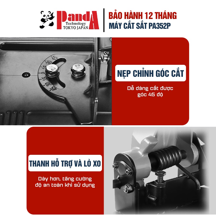 Máy cắt sắt PANDA PA352P công suất 2300W cắt góc 45 độ TẶNG kèm lưỡi cắt