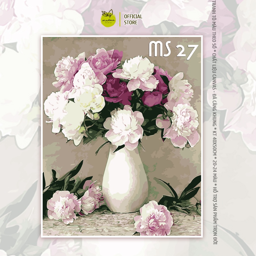 Tranh tô màu 40x50cm có khung tranh vẽ cát tường T27