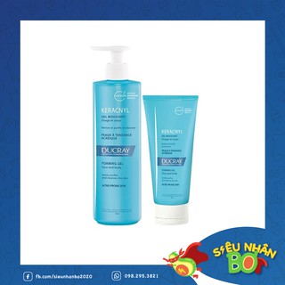 Set Sữa Rửa Mặt Ducray Keracnyl Gel Moussant 400ml Tặng 100ml