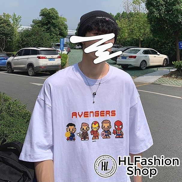 Áo thun tay lỡ form rộng Unisex siêu anh hùng cực cool, áo phông nam nữ size HLFashion