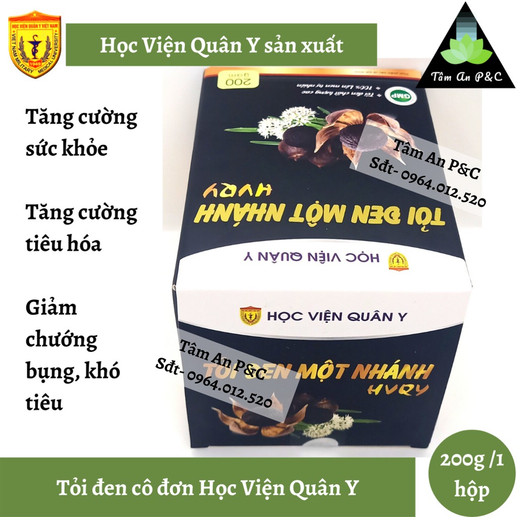 Tỏi đen một nhánh (tỏi đen cô đơn) Học Viện Quân Y (hộp 200g)-Tăng cường sức khỏe, cải thiện chức năng dạ dày-CHÍNH HÃNG