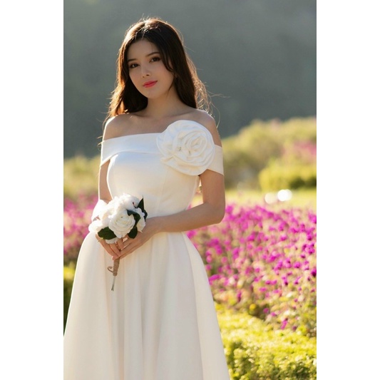 ĐẦM BẸT VAI ĐÍNH HOA full size s/M/L/XL