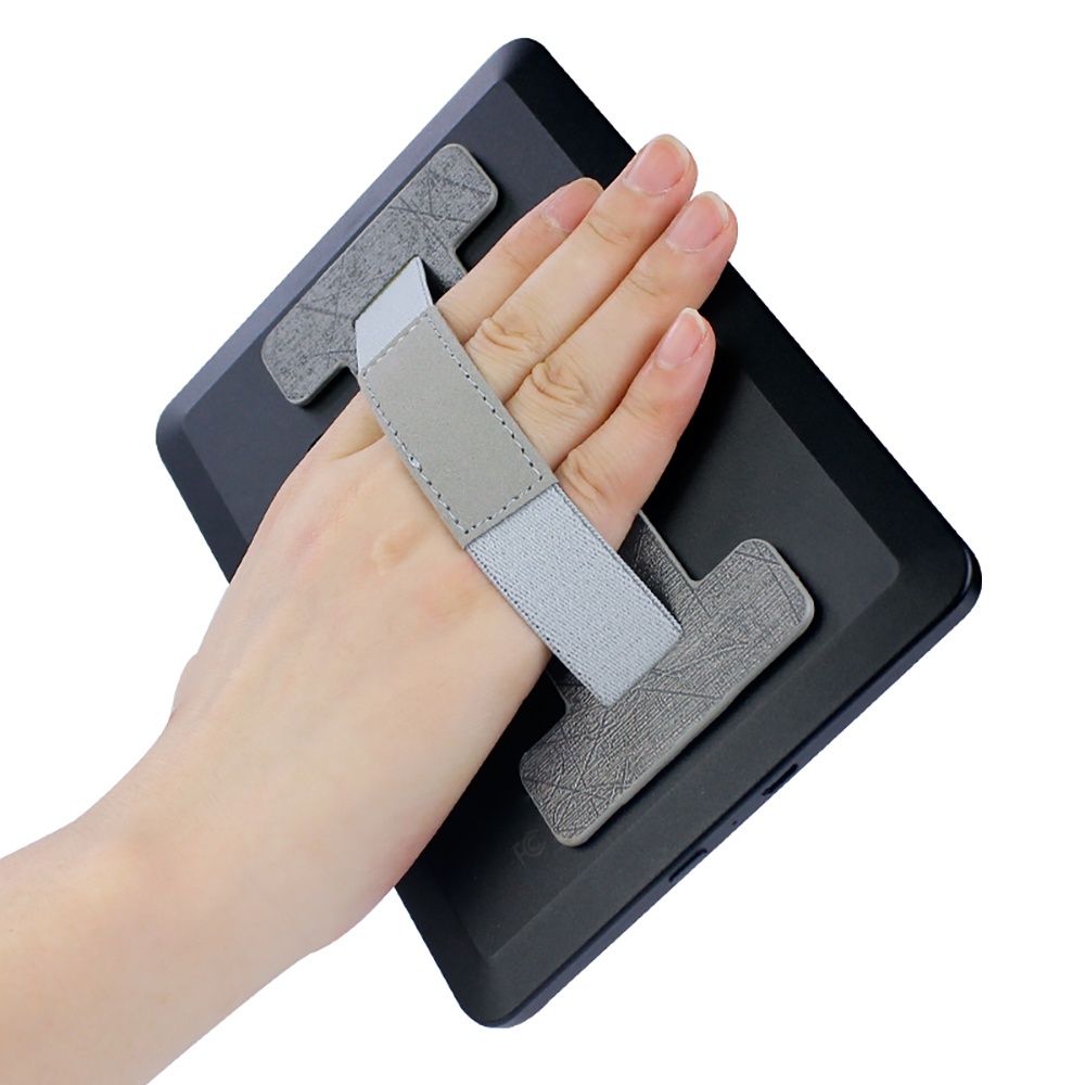 Tay Cầm Máy Tính Bảng Bằng Da PU Kèm Dây Đeo Đàn Hồi Cho iPad E-book Kindle Paperwhite