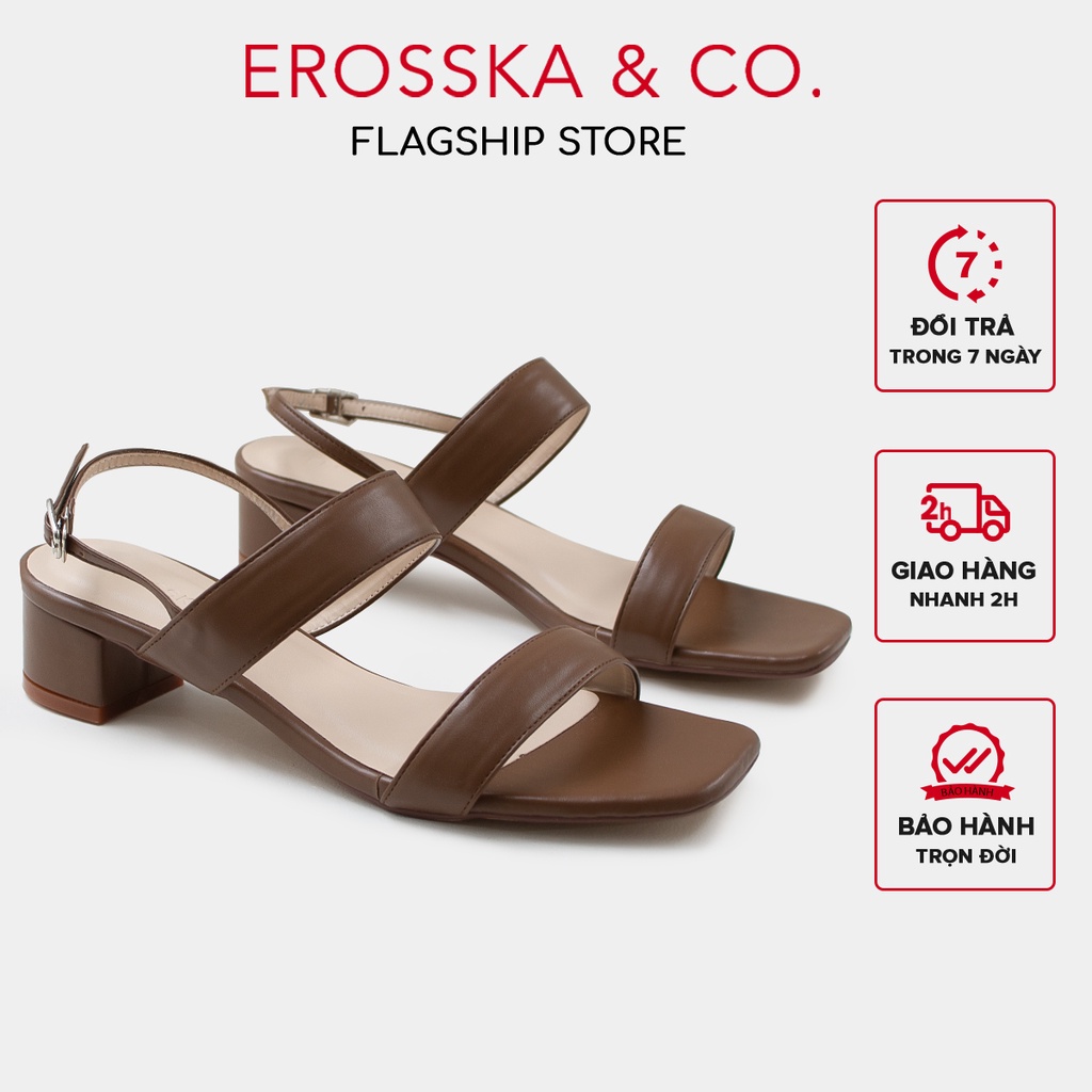 Erosska - Giày sandal cao gót nữ thời trang công sở màu nâu - EB043