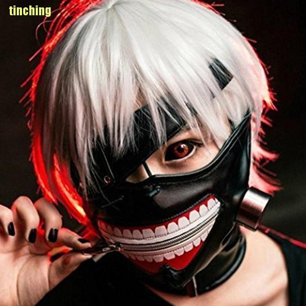 Mặt Nạ Trang Điểm Tokyo Ghoul Kaneki Ken Có Khóa Kéo Điều Chỉnh Được 1 Lần PU