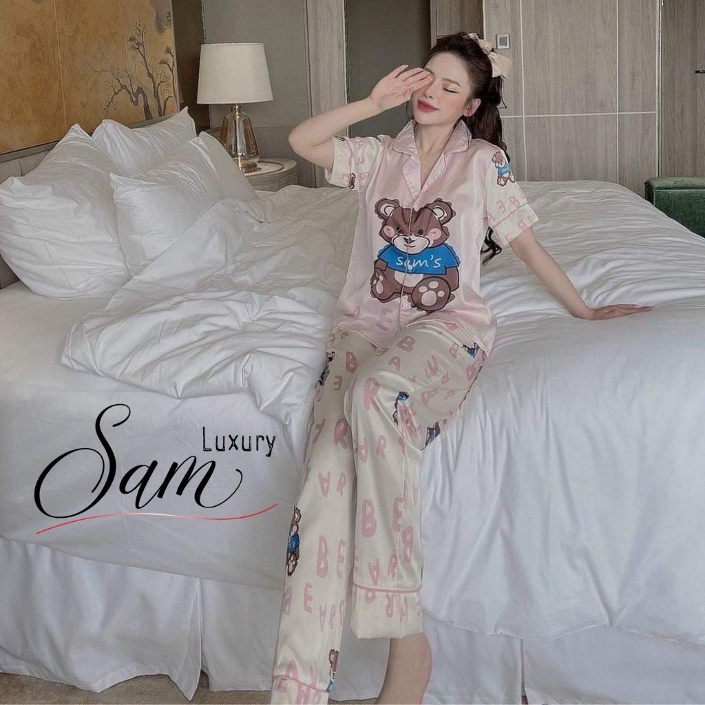 Đồ ngủ nữ, pijama lụa latin cao cấp mặc thoáng mát Sam Luxury