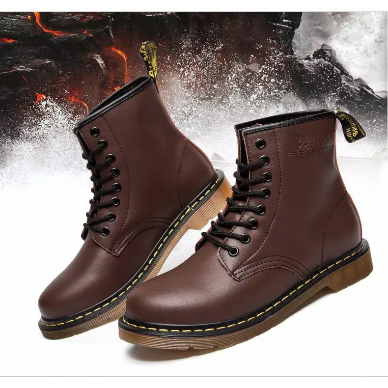 Giày 1460 cao cổ đen trơn DR Boots Dr. Martens màu trắng thời trang phong cách retro dành cho nam và nữ（Size35-45） z6JW