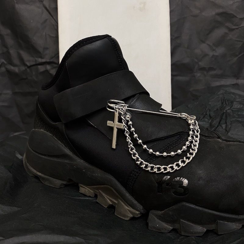 Ghim cài áo kiểu kim băng bằng kim loại hình thánh giá phong cách harajuku 22299