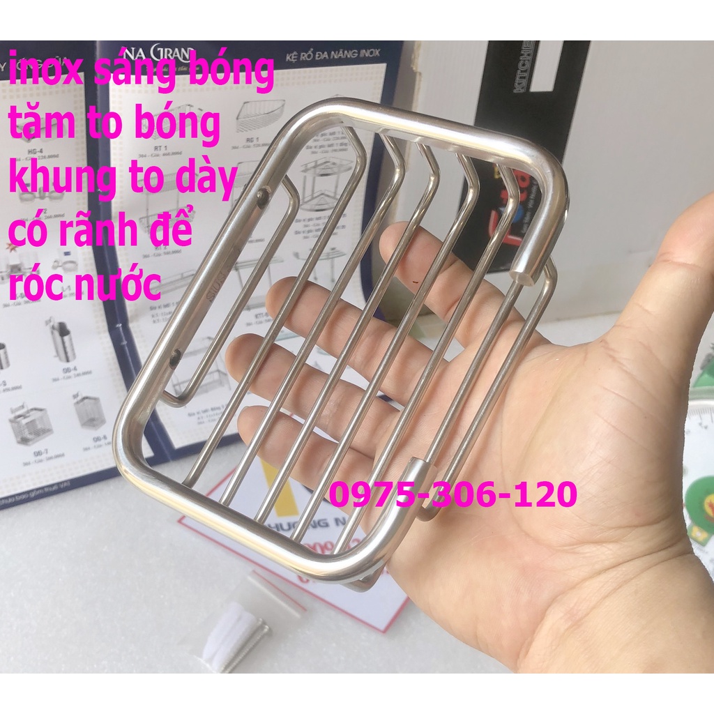 Kệ Đựng Xà Bông Tắm XB02 100% Inox 304 Chuẩn KỆ TĂM TO đánh bóng đẹp, hàng đặt xưởng inox chống han rỉ